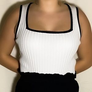 White and black belldini knitted tank top